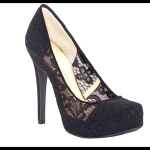 Jessica Simpson Black Parisah3 Lovely Lace Heels